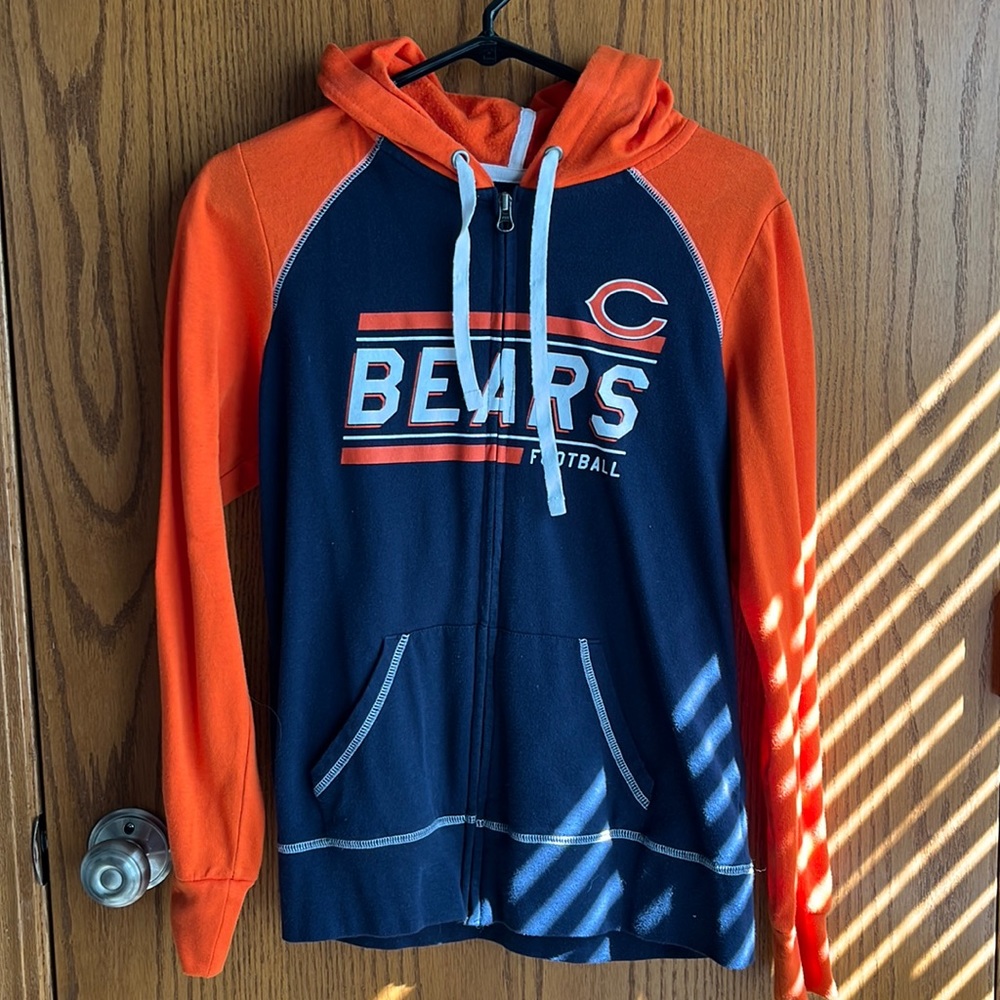 Bears football zip up sweatshirt with hoodie